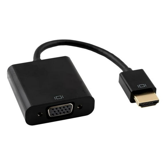 Cable Leader HDMI to VGA Adapter Converter with 3.5mm Stereo Audio Port and Power Charging, Black