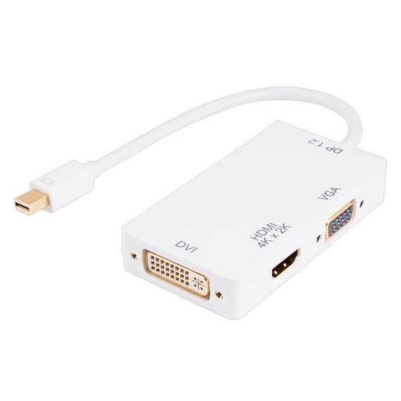 Cable Leader Mini Displayport 1.2 Male (Thunderbolt Compatible) to 4K HDMI+DVI+VGA Female Passive 3-in-1 Adapter Cable