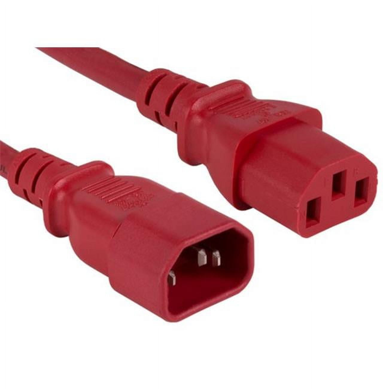 Cable Leader PW1317206 6 ft. Computer Power Extension Cord IEC320 C13 to IEC320 C14, Red