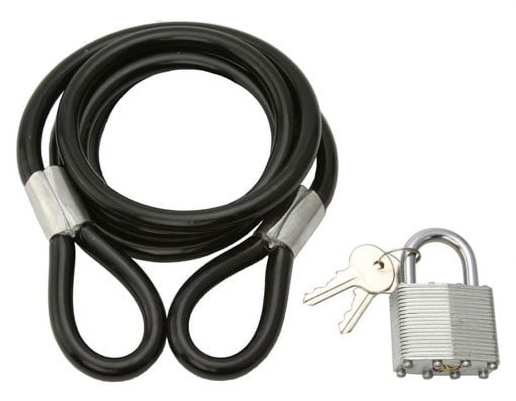 Cable Lock 72" x 10mm Black. Bike lock, bicycle lock for lowrider , beach cruiser, chopper, limo, stretch bike, bmx, track