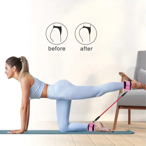 Cable Machine Ankle Strap Neoprene Padded Leg Workout Cuff Adjustable Fitness Ankle Wrist Strap For Glute Kickbacks Leg Workout Fitness(Pink-47X8Cm)