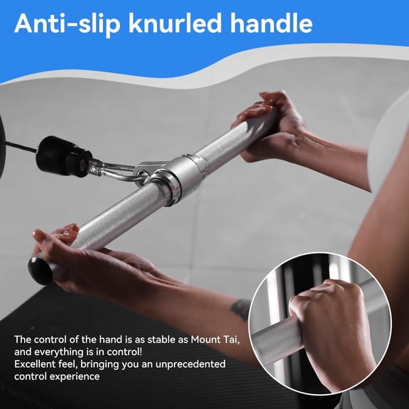 Cable Machine Attachment, lat pull down bar, Lightweigh Aluminum Tricep Straight Bar, V Bar, LAT Pulldown Attachments, gym attachments for cable machine, Accessories Load 1000lbs