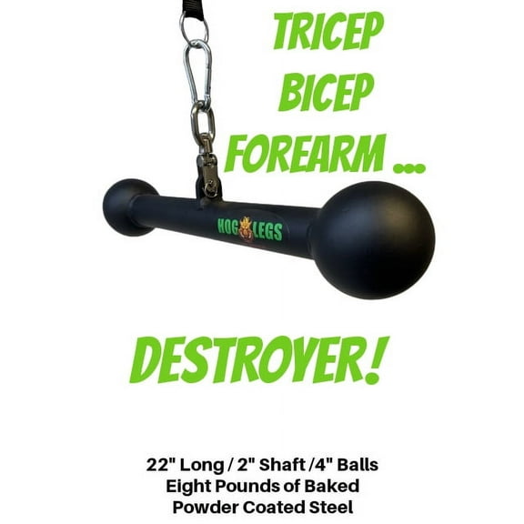 Cable Machine Bar Back, Bicep, Tricep, Forearms, HOG Balls X-Fat