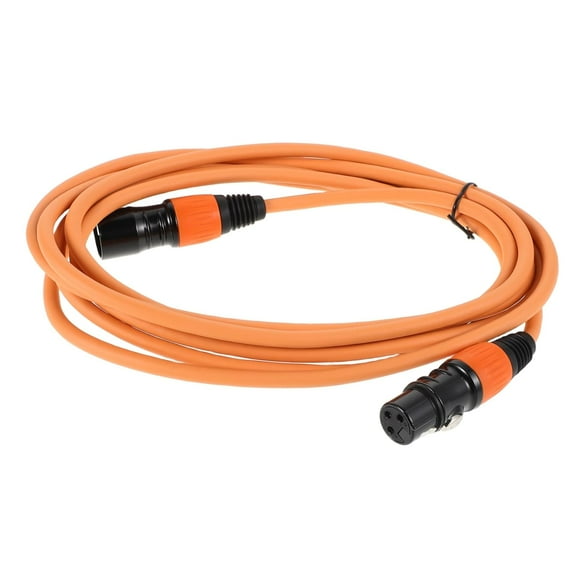 Cable Male to Female Braided Microphone Cord for Guitar Patch Amp Karaoke Electric Drum 3m Length Orange