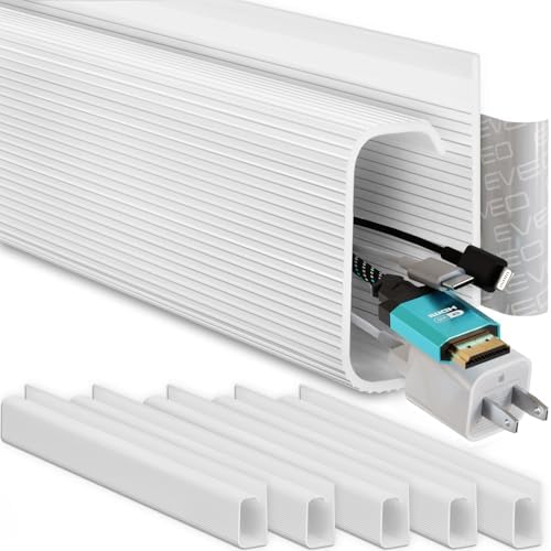 Electriduct J-Channel Cable Raceways – 48″ Length – Choose Black, Beige, Or White