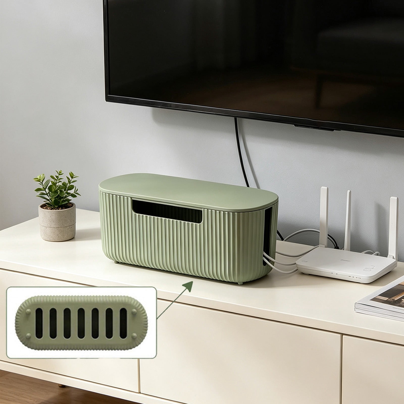 Cable Management Box 11.81x4.72x4.33 Inch Sturdy Plastic Power Strip ...