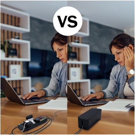 Cable Management Box Cable Organizer Charger Protector Usb Hub 3pcs Black