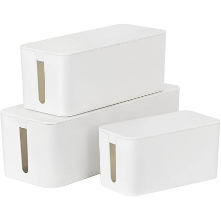 Cable Management Box Cable Organizer Charger Protector Usb Hub 3pcs White