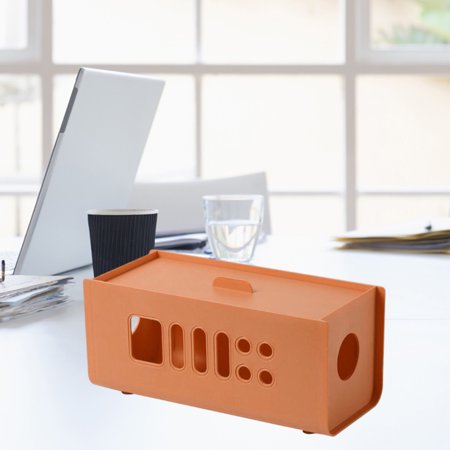 Cable Management Box Cable Storage Box Cord Storage Tablet Holder, to Cover Cords, - Orange