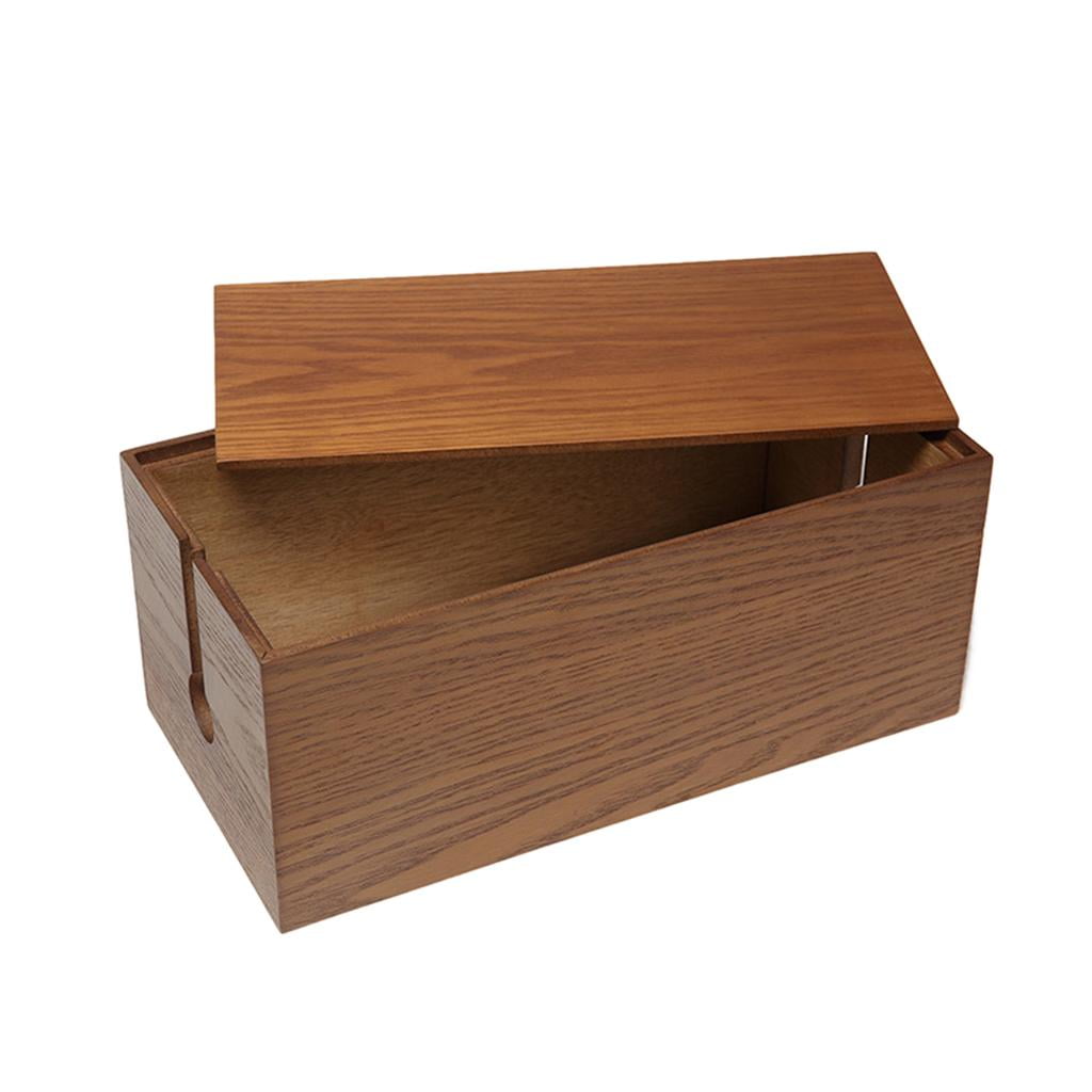 Cable Management Box Cord Organizer Wire Concealer Wooden Construction for Office Desk Home Entertainment Center
