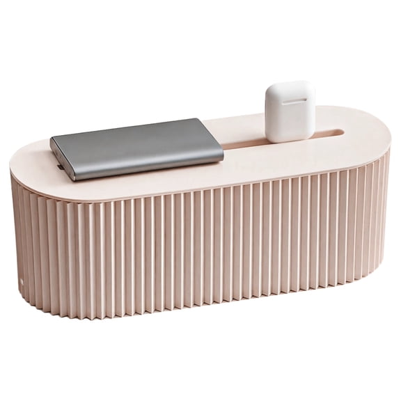 Cable Management Box, Desk Cord Organizer with Top Slot for Easy Plug-In, 1 Pcs Frost White, Modern Style, Sturdy Plastic, For Home and Office Arrangement