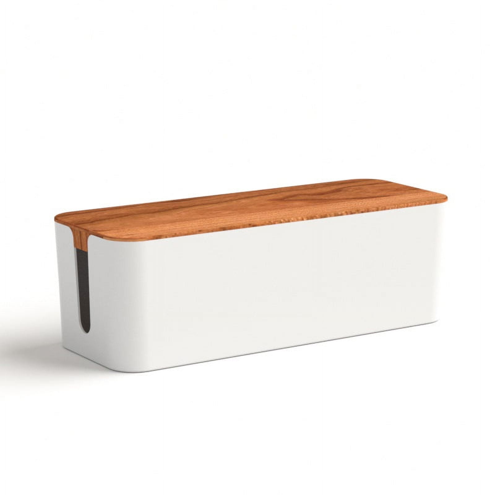 Cable Management Box Large Wooden Style Cable Organizer Box To Hide ...