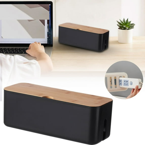 Cable Management Box Organizer, 11.8x4.25x4.25inch Cord Hiding Box, Cable Organizer with Lid, Wire Hider Box, Power Strip Cover Box, Cable Storage Box, Cord Control Box, Neat Cable Organizer
