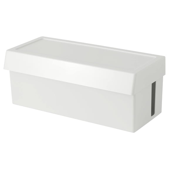 Cable Management Box , Organizer Box for Power Strips, Adapters, TV Computer Wires Cable Hider Box for Home/Office (White)