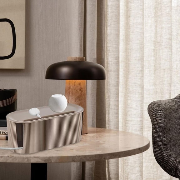 Cable Management Box, Plastic Desk Cord Organizer with Groove Cover, Cord Hider Box, Cable Box Organizer, Console Cable Storage, 1 Pcs, 12.2x5.31x4.92"