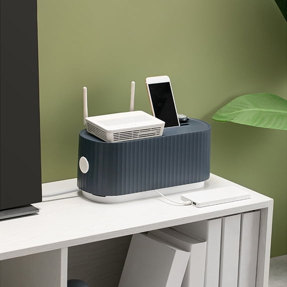Cable Management Box Set, Cord Organizer for Desk TV Wires Computer Laptop, Power Strip Cover, Hide Cords, USB Hub System, Home Office Use, Neatly Organize Messy Cables, Kid Pet Safe, Charge Phone