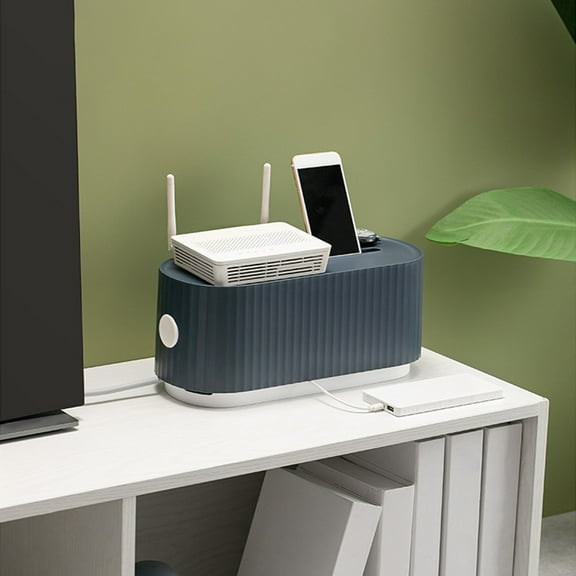 Cable Management Box Set, Cord Organizer for Desk TV Wires Computer Laptop, Power Strip Cover, Hide Cords, USB Hub System, Home Office Use, Neatly Organize Messy Cables, Kid Pet Safe, Charge Phone