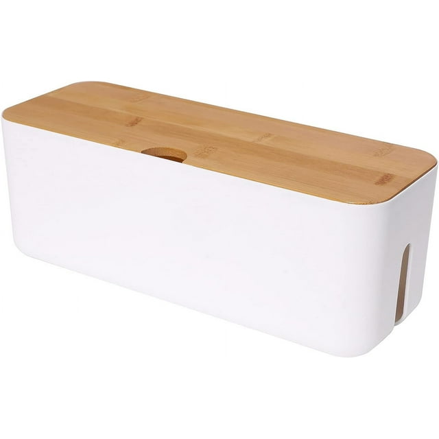 Cable Management Box Small White Cable Organizer Box for Extension Cord