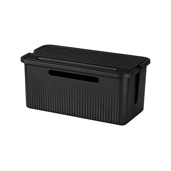 Cable Management Box for Power Strip Adapter Computer TV Wires Desk Floor and Home Office Organization