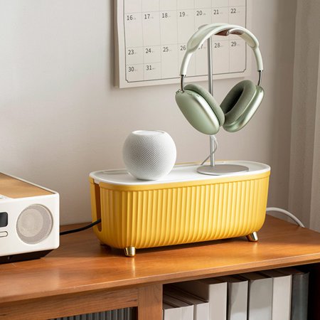Cable Management Boxes Organizer, Large Storage Wire Management Box for Desk, TV, Computer, USB Hub, Hide & & Cord , Yellow