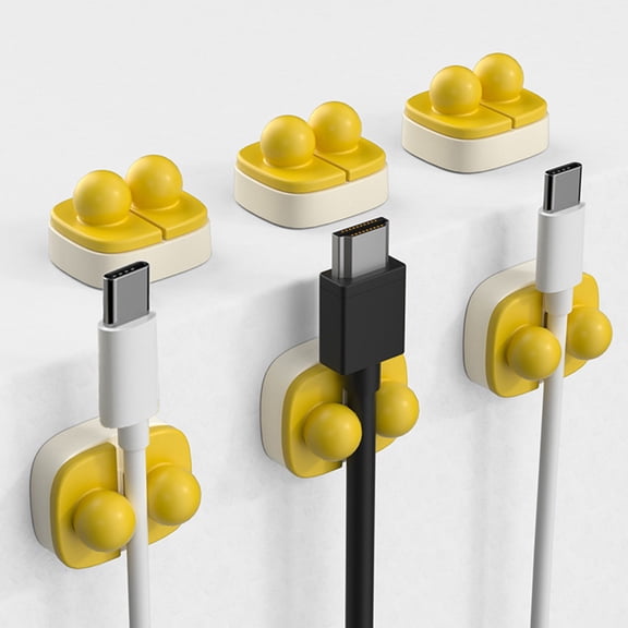 Cable Management Clips, 6 Pack own Adhesive Cord support for Desk, Desk Cable Organizer for Phone converter USB Cords boning Management for Home Office vehicle, synthetic Cable Clips