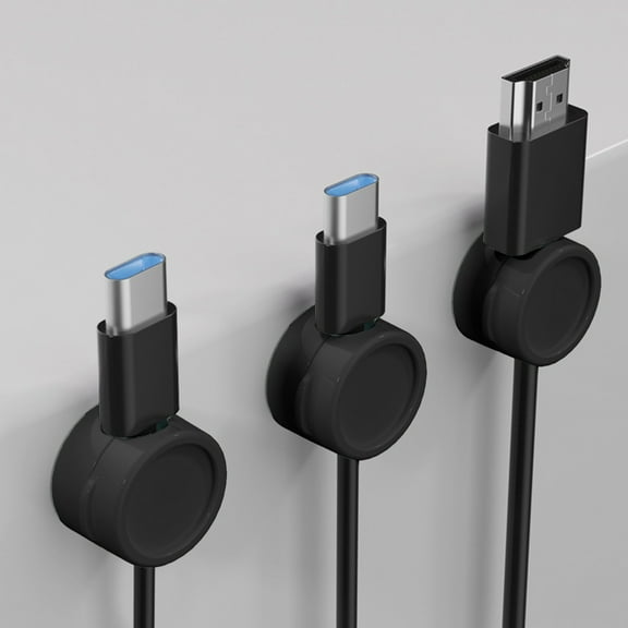 Cable Management, Cord Organizer, Magnetic Cable Holder, Desktop Phone Charging Data Cable Storage Rack, 3 Pack