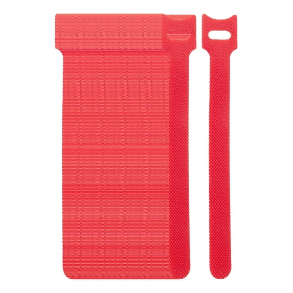 Cable Management Cozival 100-Pack Reusable Self-Gripping Cable Ties, T-Shaped Adhesive Mounts for Organizing Cords Under Desks, on Walls, Or in Vehicles, 6-Inch Length, Velcro Cable Ties, Red