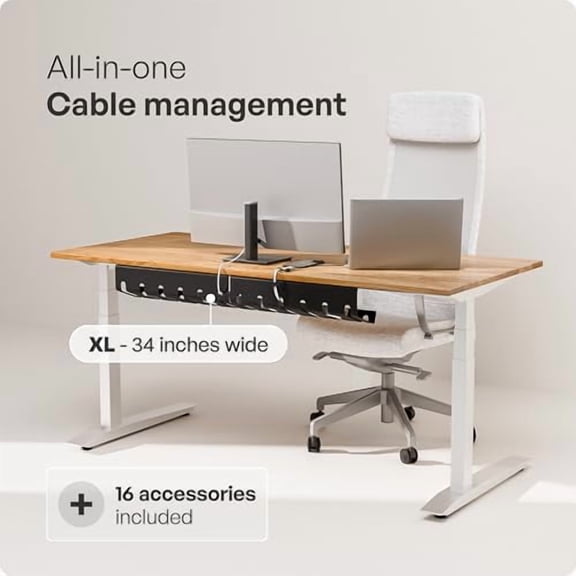 Cable Management Under Desk for Easy mounting Under-Table I Set of 2 - with 10X Cable Ties I Desk Organizer for Office/Home Office Table Thoughtful Cable Tray Holder