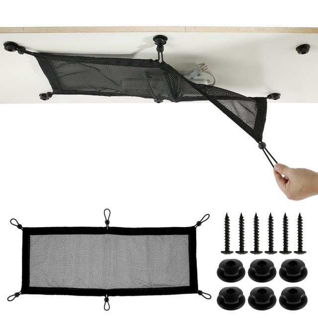 Cable Management Net Large Capacity Flexible Adjustable Wire Organizer