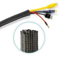 thumbnail image 1 of Cable Management Wire Loom 25ft -12 inch, Cable Sleeve Split Tubing, Cord Covers for Wires on Floor, Cord Protectors from Pets Chewing Cables, Black, 1 of 5