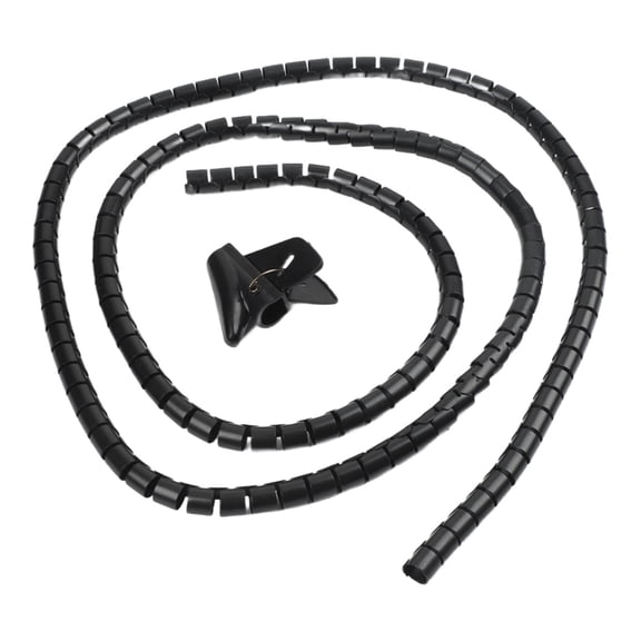 Cable Management Sleeve 2M 16Mm ID Flexible Wire Harness Tubing For Computer TV Power Cords Office Home Workshop Organization Black With Clamp