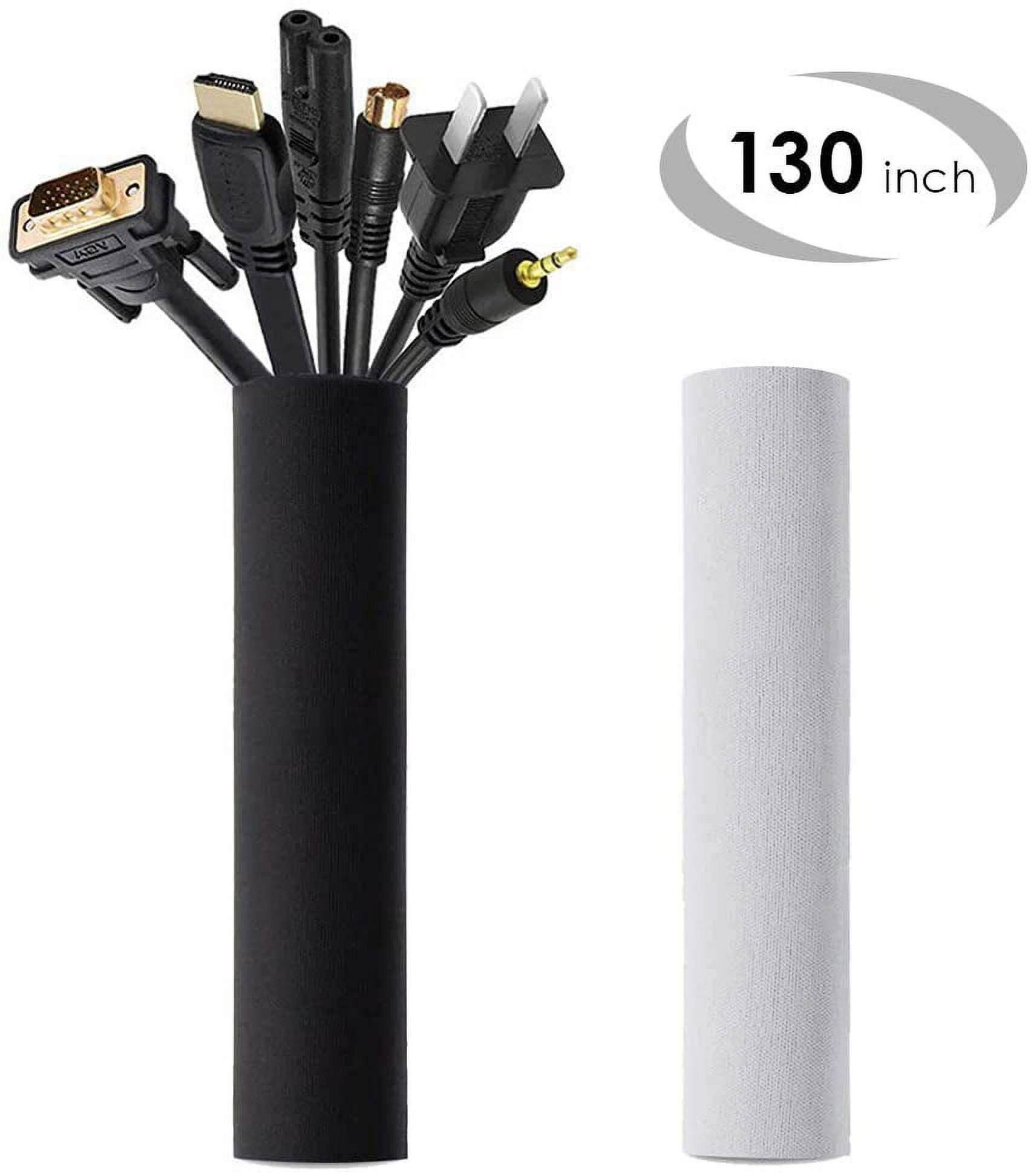 Cable Management Sleeve, Cable Organizer Sleeve, Wire Sleeve Wrap Cover for  TV & Computer & Home & Office, 130 Inch, DIY Customization 