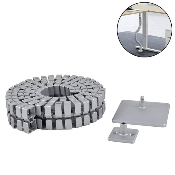 Cable Management Spine, Desk Cord Organizer Vertebrae, Keeps Power and AV Cords Safe and Organized, Long Modular Wire Management Tray