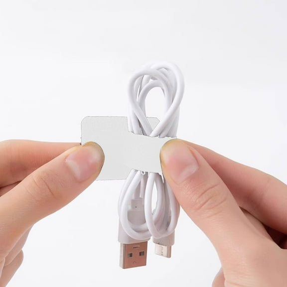 Cable Management Straps with Adhesive Backing, Desktop Cable Management Straps, 20-Pack, White