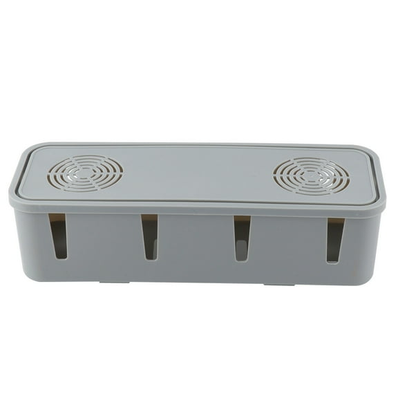 YSNOOWE Cable Storage Box With Lid Grey 1Pcs