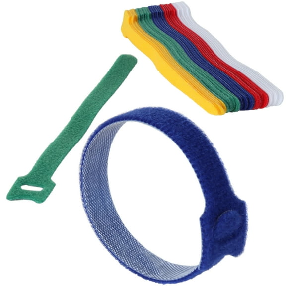 Cable Management Ties - (60) 8" Reusable Self-Gripping Cord Straps by Edison Supply (Multi-Color)