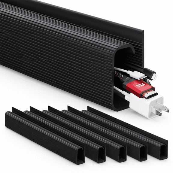 Cable Management Under Desk Kit (12 Units) - Cordr Organizer Tray 192'' J (12x16) Black