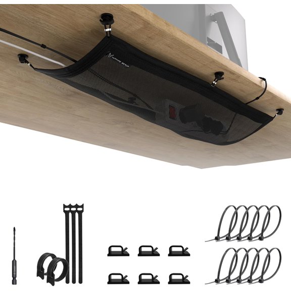 Cable Management net - Under Desk Cable Management Tray - Cable net - Wire Management Under Desk - Cord Organizer