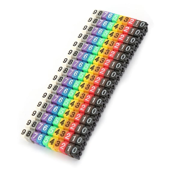 Cable Markers Set, Colorful Clip-on Wire Number Labels 1.5mm, 150Pcs for Electrical Management (150 PCS / 1.5mm)