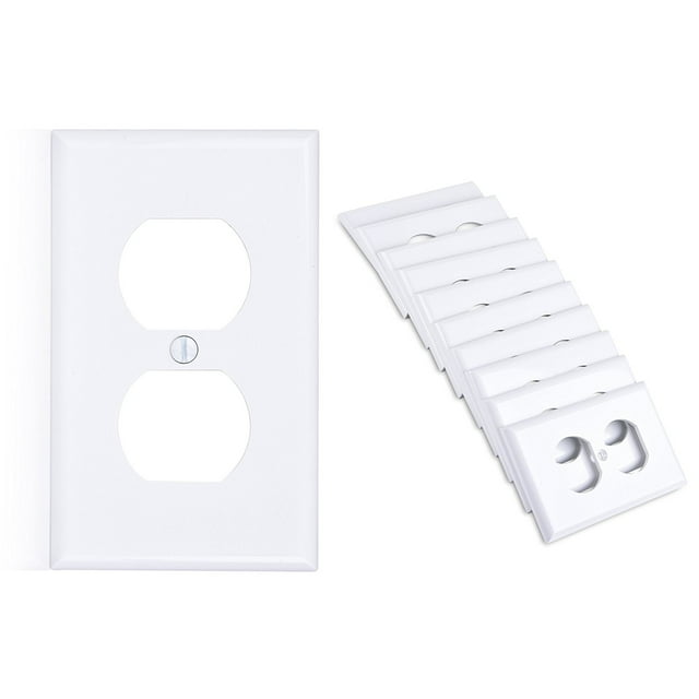 Cable Matters (10Pack) Duplex Outlet Single Gang Wall Plate Cover in