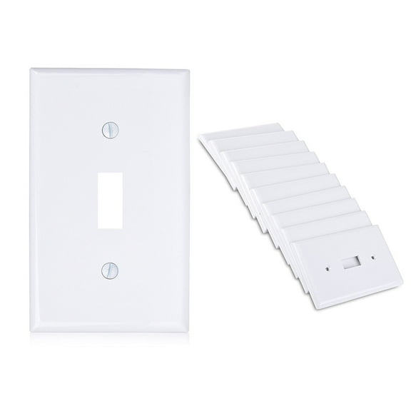 Cable Matters (10-Pack) Single-Gang Toggle Switch Wall Plate in White