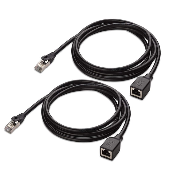 Cable Matters 10Gbps 2-Pack Shielded Cat 6 Ethernet Extension - 6ft (Shielded Extender, Cat6 Cable)