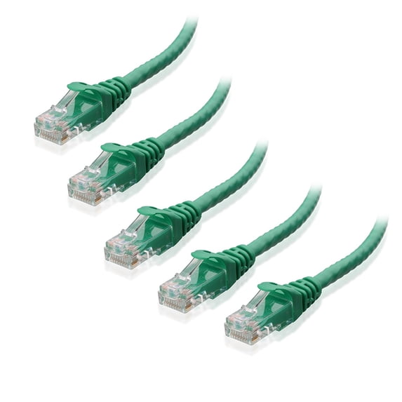 Cable Matters 5-Pack, Cat6 Snagless Ethernet Patch Cable in Green 10 Feet