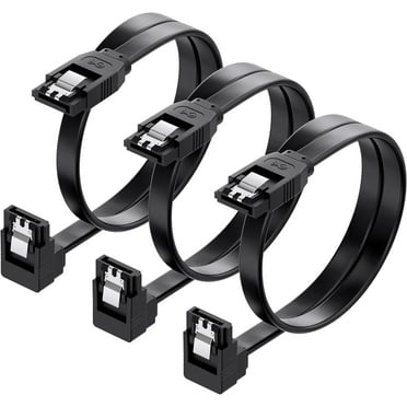 Cable Matters 18' SATA to 90 Degree SATA III Cable, Black, 3 Count