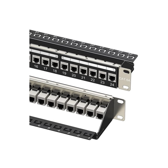 Cable Matters 180138 1U 24-Port Cat6A Shielded Ethernet Patch Panel