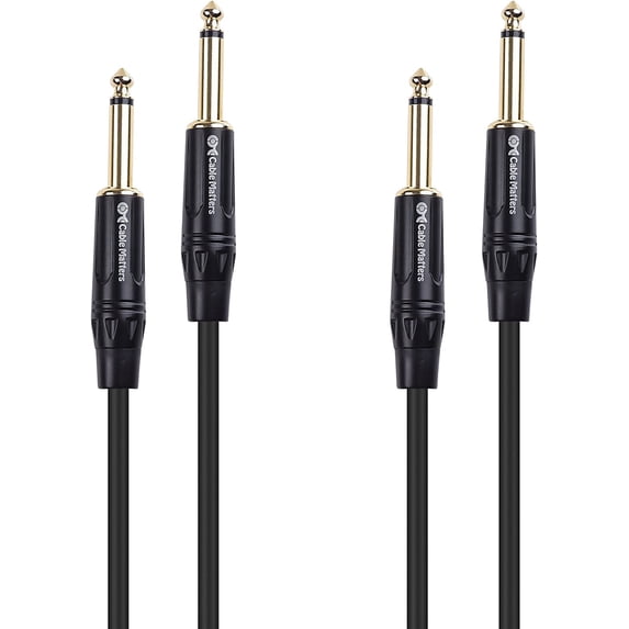 Cable Matters 2-Pack 1/4 Inch TS to TS Electric Guitar Cable (1/4 Cable) 15 Feet
