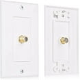 thumbnail image 1 of Cable Matters 2-Pack 1-Port TV Cable Wall Plate (Coax Wall Plate) in White, 1 of 5