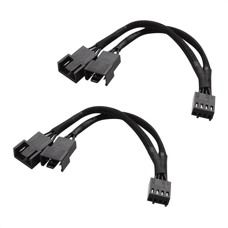  Cable Matters 2-Pack 3 Way 4 Pin PWM Fan Splitter Cable 12  Inches, PC Fan Splitter 1 to 3 Converter, PC Fan Extension Cable :  Electronics
