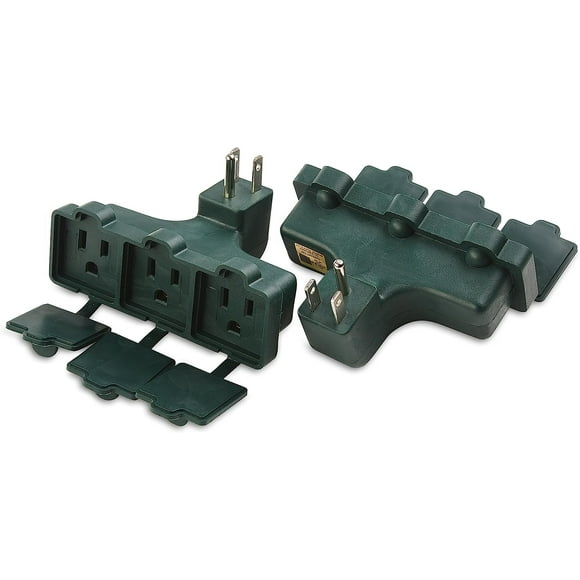 Cable Matters (2-Pack) 3-Outlet Weather Resistant Wall Tap with Covers