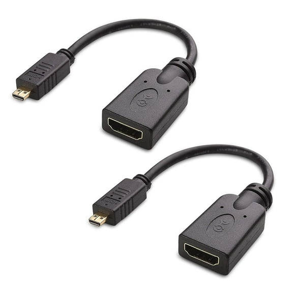 Cable Matters 2 Pack Micro HDMI to HDMI Adapter (HDMI to Micro HDMI Adapter) 6 Inches